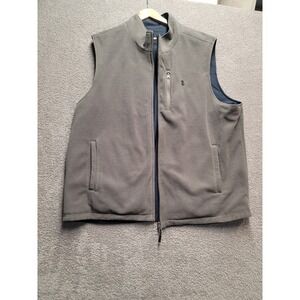 IZOD Reversible Softshell Fleece Vest Men's XL Navy/Gray Zip Chest Pocket